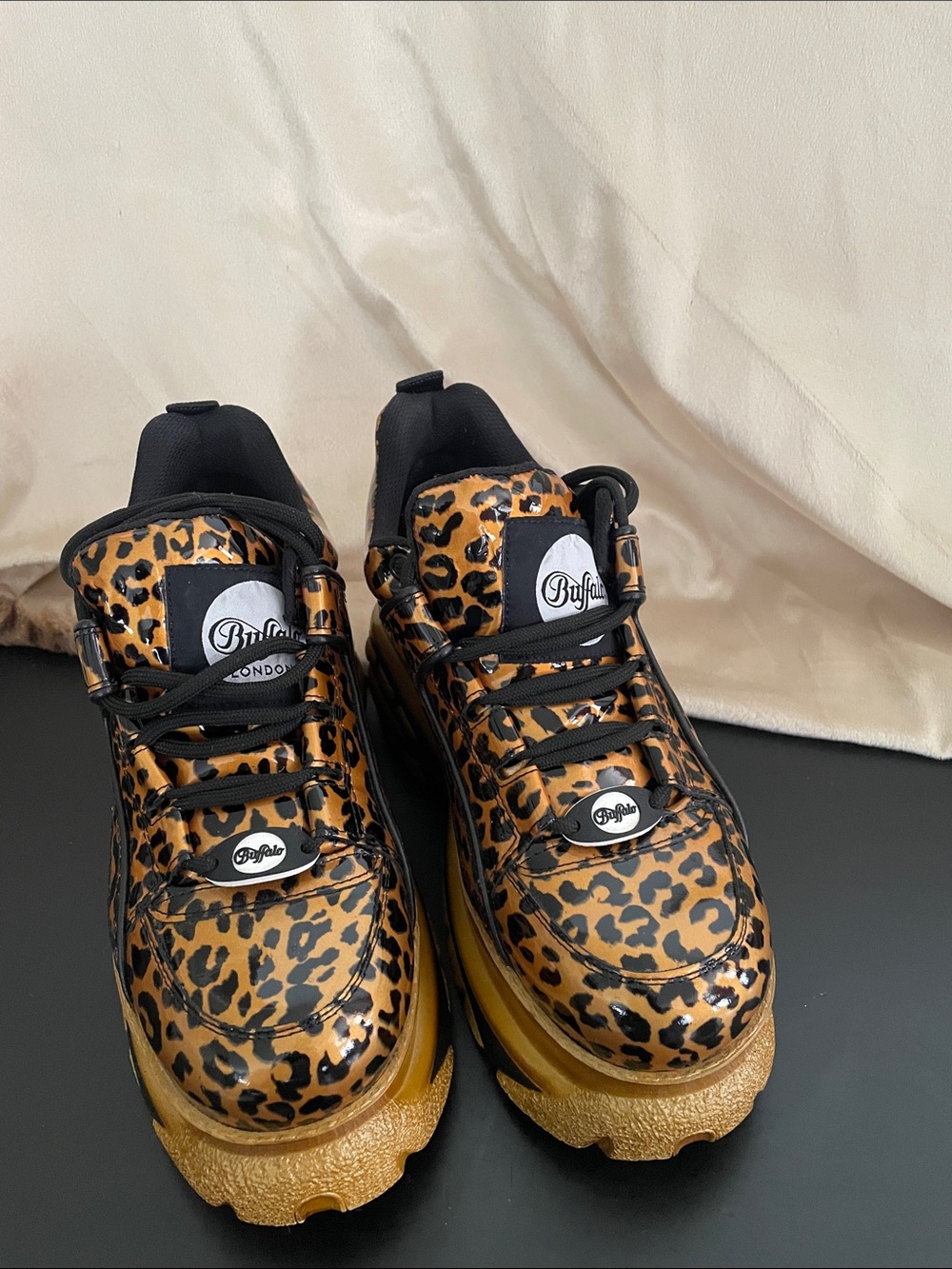 Buffalo David Bitton Leopard Platform Sneakers - Black & Brown